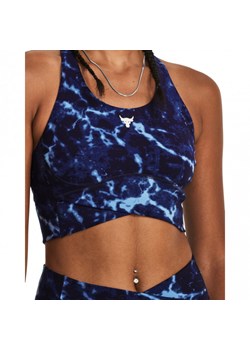 Damski top treningowy Under Armour Project Rock LG Crssover Top Pt - granatowy ze sklepu Sportstylestory.com w kategorii Biustonosze - zdjęcie 162129902
