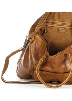 Podróżna torba weekendowa elegancka skórzana - MARCO MAZZINI brąz koniak ze sklepu Verostilo w kategorii Torby męskie - zdjęcie 162140124