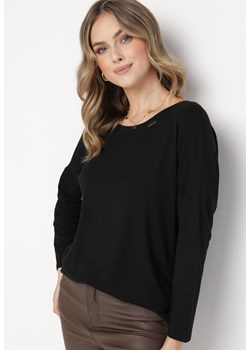 Czarna Wiskozowa Bluzka z Rękawami Typu Nietoperz Penlia ze sklepu Born2be Odzież w kategorii Bluzki damskie - zdjęcie 162142450
