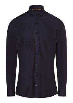 Finshley & Harding Koszula męska łatwa w prasowaniu Mężczyźni Super Slim Fit Bawełna granatowy jednolity ze sklepu vangraaf w kategorii Koszule męskie - zdjęcie 162196890