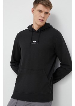 Helly Hansen bluza YU HOODIE 2.0 męska kolor czarny z kapturem gładka 53582 ze sklepu ANSWEAR.com w kategorii Bluzy męskie - zdjęcie 162198332