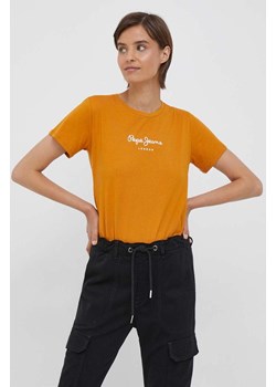 Pepe Jeans t-shirt bawełniany Wendys kolor pomarańczowy ze sklepu ANSWEAR.com w kategorii Bluzki damskie - zdjęcie 162199053