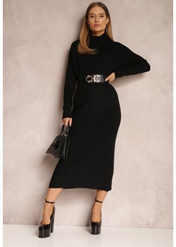 Czarna Sukienka Sweterkowa z Golfem Malachi ze sklepu Renee odzież w kategorii Sukienki - zdjęcie 162212401