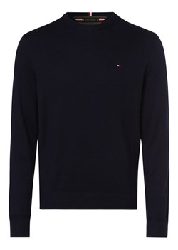 Tommy Hilfiger Sweter z dodatkiem kaszmiru Mężczyźni Bawełna granatowy jednolity ze sklepu vangraaf w kategorii Swetry męskie - zdjęcie 162213830