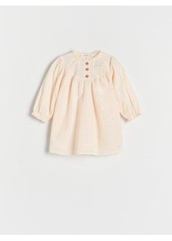 Reserved - Bawełniana sukienka - kremowy ze sklepu Reserved w kategorii Sukienki niemowlęce - zdjęcie 162214111
