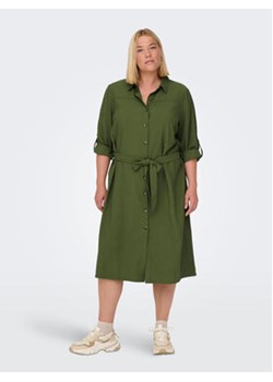ONLY Carmakoma Sukienka koszulowa 15285282 Zielony Regular Fit ze sklepu MODIVO w kategorii Sukienki - zdjęcie 162216621