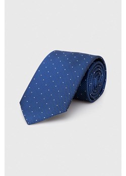 BOSS krawat jedwabny kolor niebieski ze sklepu ANSWEAR.com w kategorii Krawaty - zdjęcie 162234583