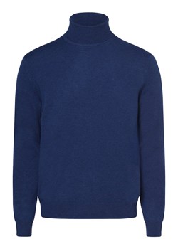 Andrew James Sweter z czystego kaszmiru Mężczyźni Kaszmir niebieski jednolity ze sklepu vangraaf w kategorii Swetry męskie - zdjęcie 162235461
