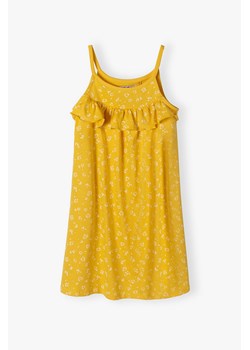Letnia żółta sukienka dla dziewczynki w drobne kwiaty ze sklepu 5.10.15 w kategorii Sukienki dziewczęce - zdjęcie 162258122