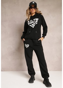 Czarny 2-częściowy Komplet z Bluzą i Spodniami Ribco ze sklepu Renee odzież w kategorii Dresy damskie - zdjęcie 162268910