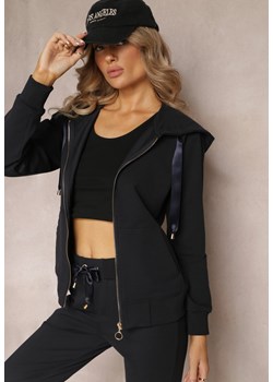 Czarna Rozsuwana Bluza z Kapturem Lecua ze sklepu Renee odzież w kategorii Bluzy damskie - zdjęcie 162269004