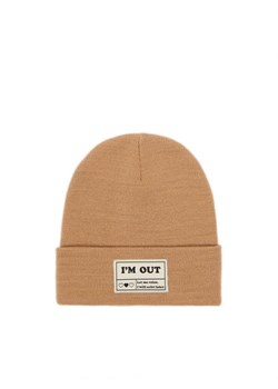 Cropp - Brązowa czapka beanie - beżowy ze sklepu Cropp w kategorii Czapki zimowe damskie - zdjęcie 162269762