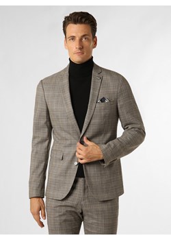 Finshley & Harding London Męska marynarka od garnituru modułowego Mężczyźni Slim Fit trzcinowy w kratkę ze sklepu vangraaf w kategorii Marynarki męskie - zdjęcie 162269854