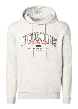 Jack & Jones Męska bluza z kapturem Mężczyźni Bawełna jasny szary nadruk ze sklepu vangraaf w kategorii Bluzy męskie - zdjęcie 162272383