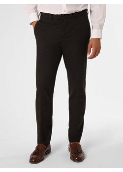 Finshley & Harding Męskie spodnie od garnituru modułowego Mężczyźni Slim Fit czekoladowy jednolity ze sklepu vangraaf w kategorii Spodnie męskie - zdjęcie 162272492