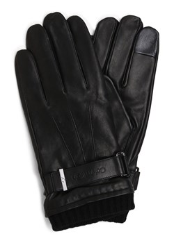 Calvin Klein Skórzane rękawiczki Mężczyźni skóra czarny jednolity ze sklepu vangraaf w kategorii Rękawiczki męskie - zdjęcie 162272520