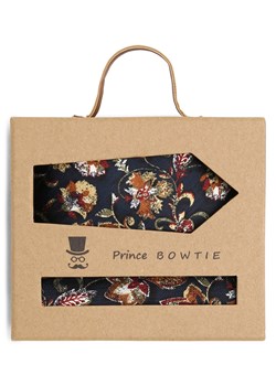 Prince BOWTIE Krawat i poszetka z jedwabiu Mężczyźni Jedwab granatowy wzorzysty ze sklepu vangraaf w kategorii Krawaty - zdjęcie 162272554