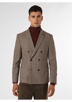 Finshley & Harding London Marynarka męska Mężczyźni Slim Fit brązowy w kratkę ze sklepu vangraaf w kategorii Marynarki męskie - zdjęcie 162272632