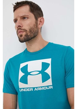 Under Armour t-shirt męski kolor zielony z nadrukiem 1329581-101 ze sklepu ANSWEAR.com w kategorii T-shirty męskie - zdjęcie 162273753