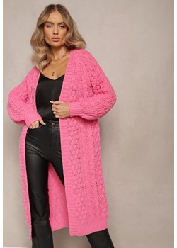 Różowy Wełniany Kardigan Niezapinany Liadi ze sklepu Renee odzież w kategorii Swetry damskie - zdjęcie 162300830