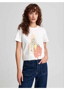Sinsay - Koszulka z nadrukiem - biały ze sklepu Sinsay w kategorii Bluzki damskie - zdjęcie 162303544