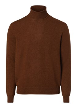 Andrew James Sweter z czystego kaszmiru Mężczyźni Kaszmir brązowy jednolity ze sklepu vangraaf w kategorii Swetry męskie - zdjęcie 162304371