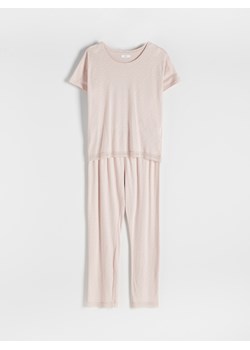 Reserved - Dwuczęściowa piżama - pastelowy róż ze sklepu Reserved w kategorii Piżamy damskie - zdjęcie 162305012