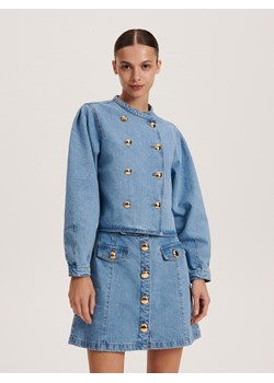 Reserved - Jeansowa spódnica mini - niebieski ze sklepu Reserved w kategorii Spódnice - zdjęcie 162308433