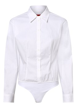 HUGO Damskie body Kobiety Bawełna biały jednolity ze sklepu vangraaf w kategorii Koszule damskie - zdjęcie 162309454