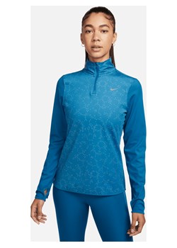 Damska koszulka do biegania z zamkiem 1/4 Nike Swift - Niebieski ze sklepu Nike poland w kategorii Bluzki damskie - zdjęcie 162312101