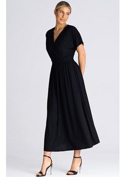 Sukienka długa z kopertową górą czarna M935, Kolor czarny, Rozmiar L/XL, Figl ze sklepu Primodo w kategorii Sukienki - zdjęcie 162313603