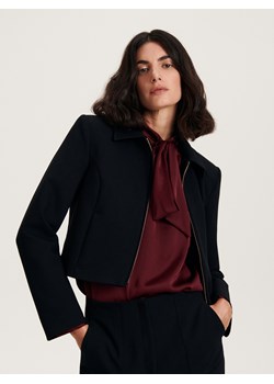 Reserved - Krótka kurtka z kołnierzem - czarny ze sklepu Reserved w kategorii Kurtki damskie - zdjęcie 162319023
