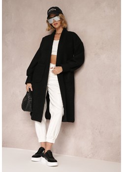 Czarny Płaszcz Boucle Niezapinany Cango ze sklepu Renee odzież w kategorii Płaszcze damskie - zdjęcie 162347020