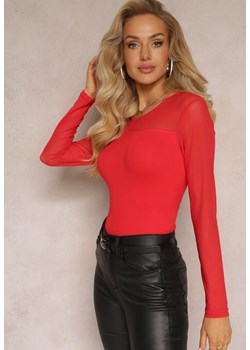 Czerwona Bluzka z Siateczką Lamivette ze sklepu Renee odzież w kategorii Bluzki damskie - zdjęcie 162347260