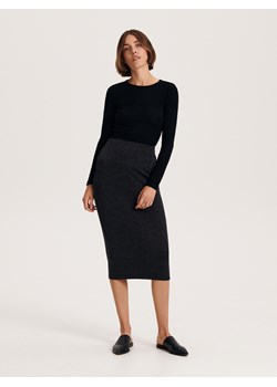Reserved - Spódnica midi - czarny ze sklepu Reserved w kategorii Spódnice - zdjęcie 162348160