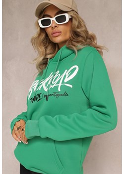 Zielona Bluza z Kapturem i Ściągaczami oraz Kieszenią Paili ze sklepu Renee odzież w kategorii Bluzy damskie - zdjęcie 162348634