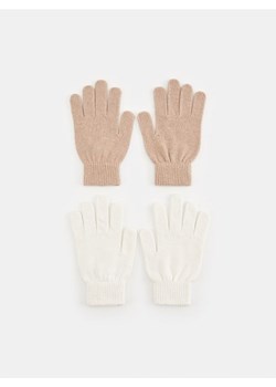 Sinsay - Rękawiczki 2 pack z dodatkiem wełny - kremowy ze sklepu Sinsay w kategorii Rękawiczki damskie - zdjęcie 162354421