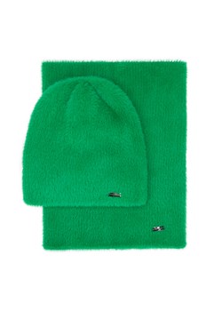 Damski komplet zimowy z miękkiej dzianiny zielony ze sklepu WITTCHEN w kategorii Komplety czapka i szalik damskie - zdjęcie 162356113