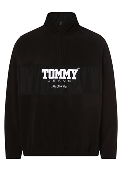 Tommy Jeans Męska bluza nierozpinana Mężczyźni Sztuczne włókno czarny jednolity ze sklepu vangraaf w kategorii Bluzy męskie - zdjęcie 162356862