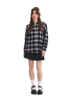 Cropp - Koszula oversize w kratę - czarny ze sklepu Cropp w kategorii Koszule damskie - zdjęcie 162357383