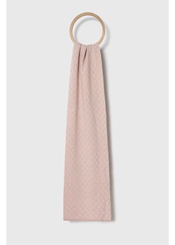 Calvin Klein szalik z domieszką wełny kolor beżowy wzorzysty ze sklepu ANSWEAR.com w kategorii Szaliki i chusty damskie - zdjęcie 162358170