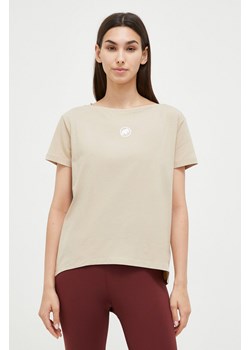 Mammut t-shirt Seon damski kolor beżowy ze sklepu ANSWEAR.com w kategorii Bluzki damskie - zdjęcie 162358502