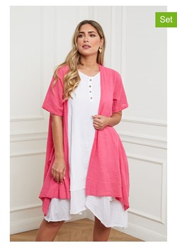 Plus Size Company 2-częściowy zestaw w kolorze biało-różowym ze sklepu Limango Polska w kategorii Sukienki - zdjęcie 162361920