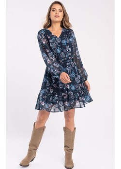 Szyfonowa sukienka z wzorem w kwiaty G-Cava, Kolor granatowy-wzór, Rozmiar XL, Volcano ze sklepu Primodo w kategorii Sukienki - zdjęcie 162362350