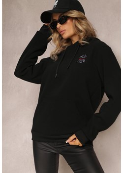 Czarna Bluza z Kapturem i Ozdobnym Haftem Gamalie ze sklepu Renee odzież w kategorii Bluzy damskie - zdjęcie 162368381