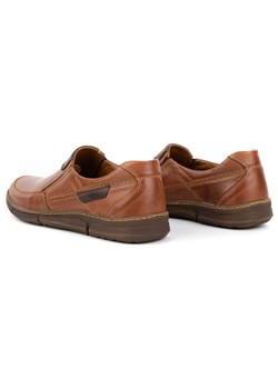 Buty męskie skórzane wsuwane 62K brązowe ze sklepu butyolivier w kategorii Półbuty męskie - zdjęcie 162370323