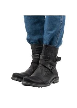 Buty męskie sztyblety skórzane 82KZ czarne ze sklepu butyolivier w kategorii Buty zimowe męskie - zdjęcie 162370512