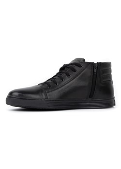 Sneakersy męskie skórzane za kostkę 304S czarne ze sklepu butyolivier w kategorii Półbuty męskie - zdjęcie 162370580