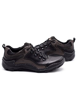 Skórzane buty męskie TRAPERY 207 czarne ze sklepu butyolivier w kategorii Półbuty męskie - zdjęcie 162370643