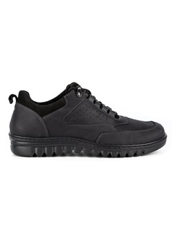 Buty męskie casual skórzane 0228W czarne ze sklepu butyolivier w kategorii Półbuty męskie - zdjęcie 162370841